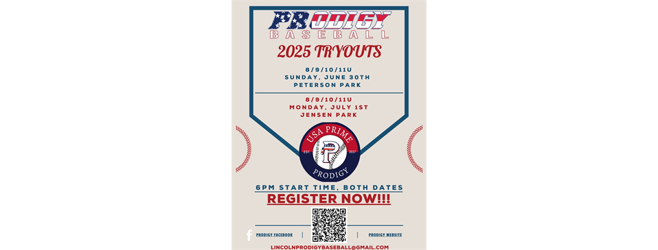 Prodigy Baseball Academy TRYOUTS